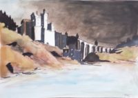 Fort marin / Aquarelle et encre / 70 x 50