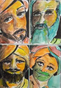 Portraits / Aquarelle et encre / 50 x 70