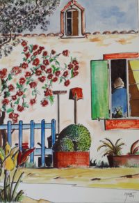 Coin du jardin / Aquarelle / 50 x 70