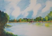 Rives fluviales / Aquarelle / 70 x 50