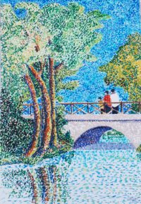 Le pont blanc / Feutres / 50 x 70 