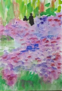 Espace floral 03/ Aquarelle et encre / 30 x 50 