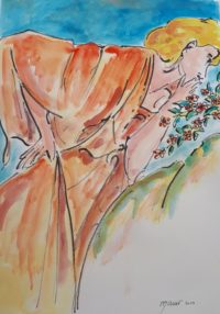 Le parfum de la nature / Aquarelle et encre / 50 x 70